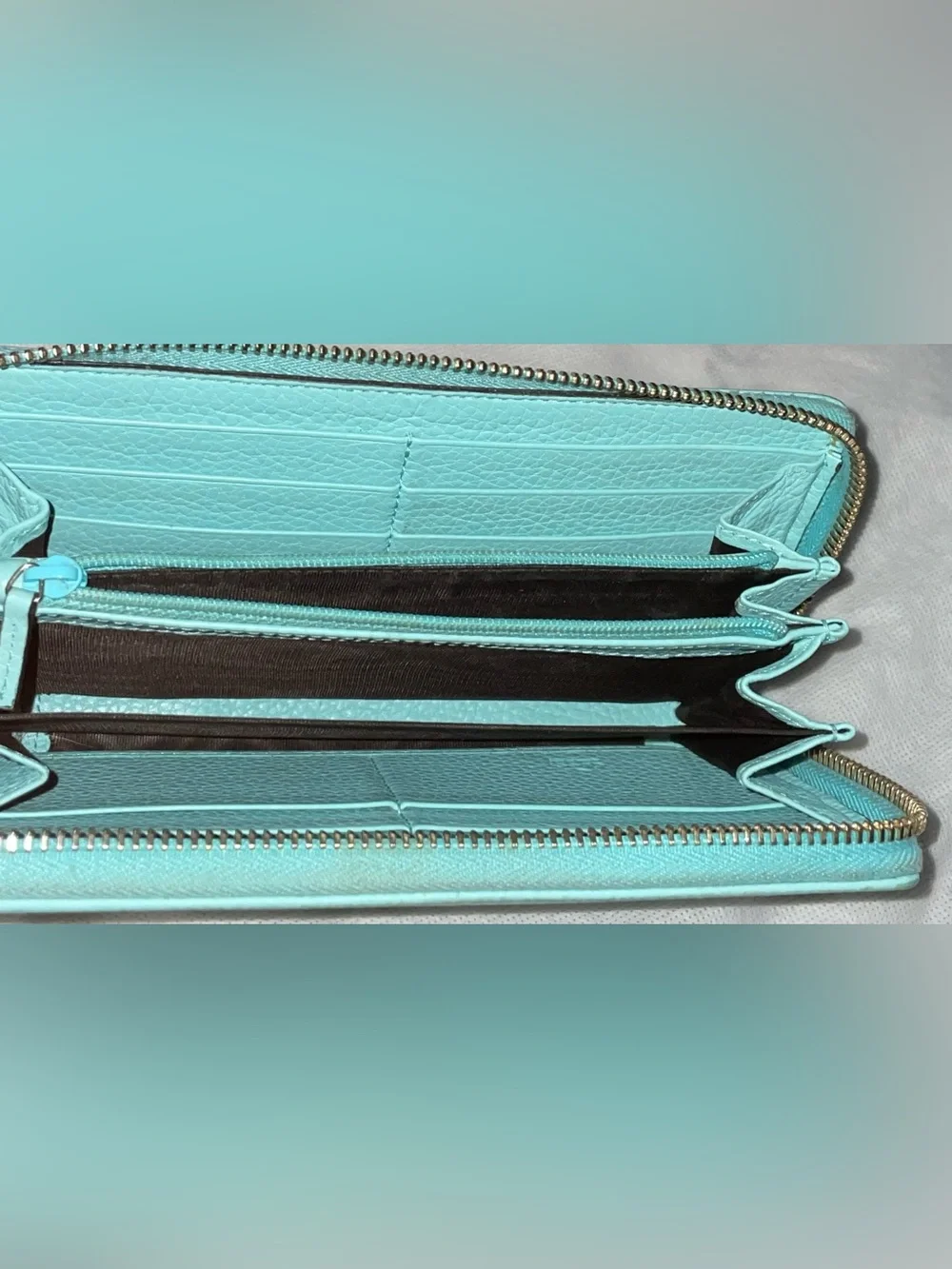 GUCCI BAMBOO TASSEL ZIP AROUND GREEN LEATHER CONTINENTAL LONG  WALLET - Picture 6 of 14